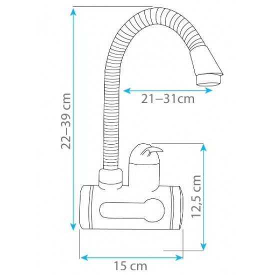 Robinet electric apa calda instant digital WALL TERMO QUICK